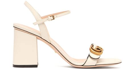 gucci marmont block heel sandal white|Gucci Marmont block heel.